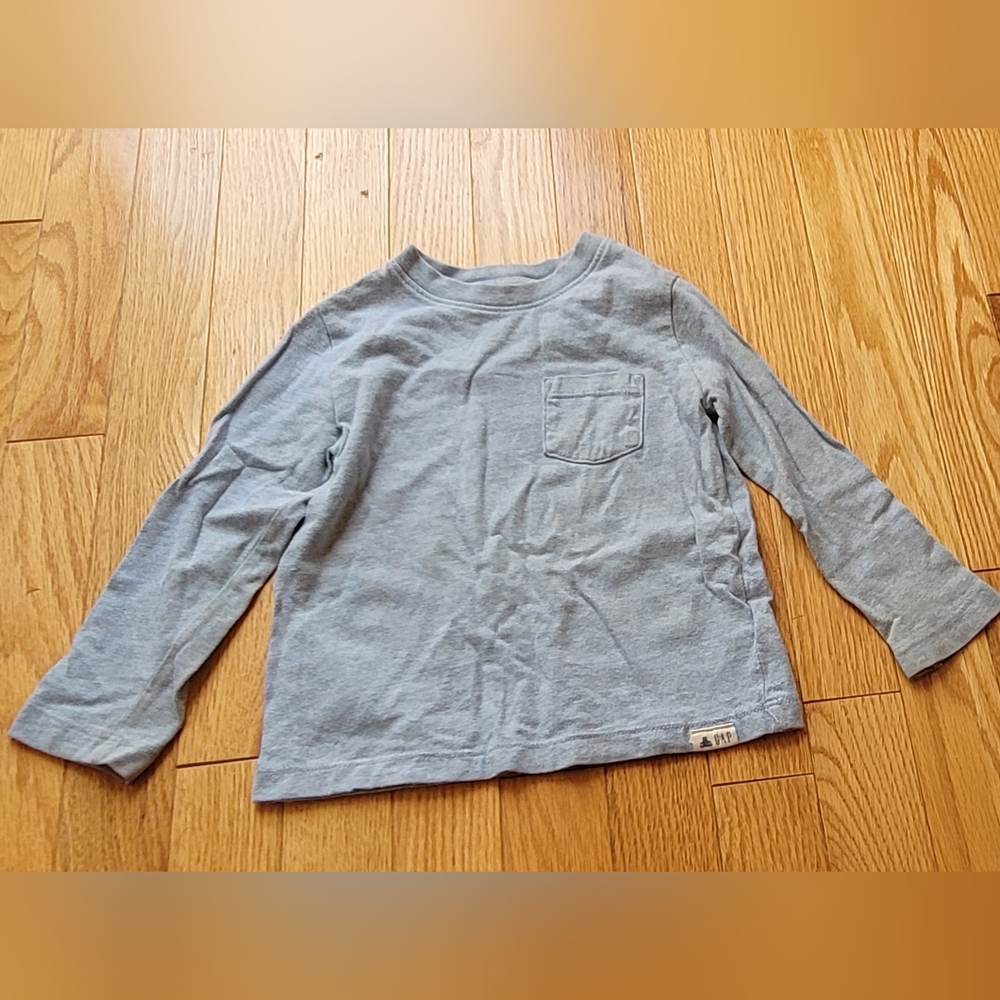 GAP Kids Organic Cotton Long-Sleeve Pocket Tee - Light Blue, Size 2T